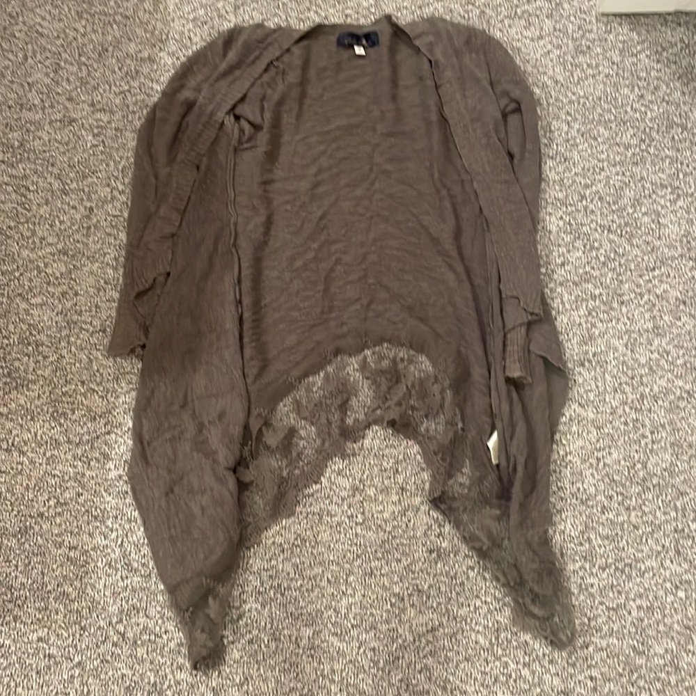 Green cardigan lace bottom size medium